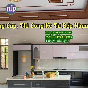 Thi công kệ tủ bếp nhựa đẹp