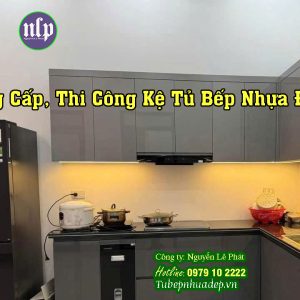 Thi công kệ tủ bếp nhựa đẹp