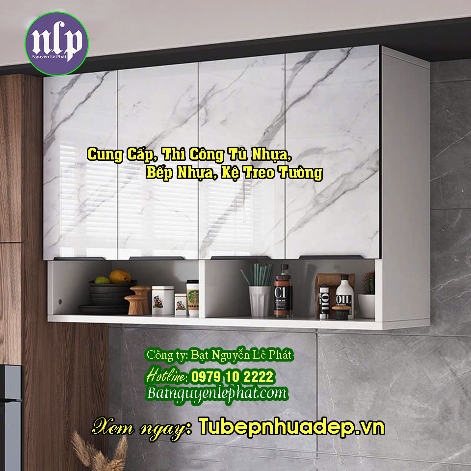 Tủ bếp nhựa giả gỗ Thủ Dầu Một Lắp Kệ Tủ Bếp Nhựa Đẹp