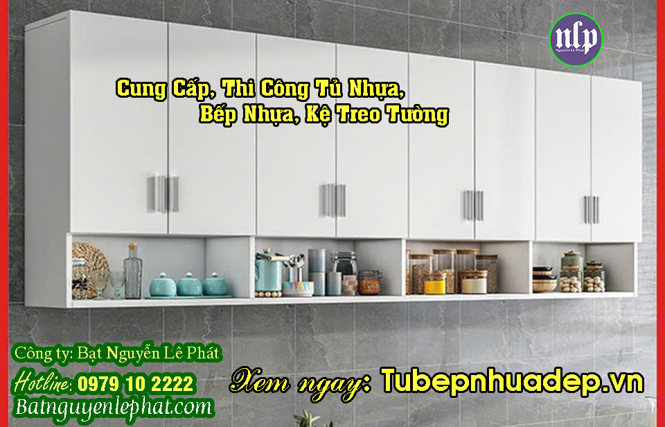 Lắp đặt tủ bếp nhựa Bình Dương Tủ Kệ Nhựa Treo Tường Đẹp
